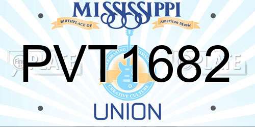 PVT1682 Mississippi License Plate