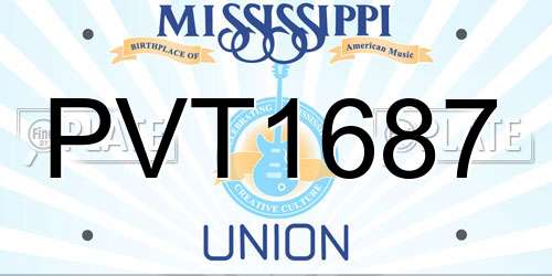 PVT1687 Mississippi License Plate