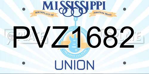 PVZ1682 Mississippi License Plate