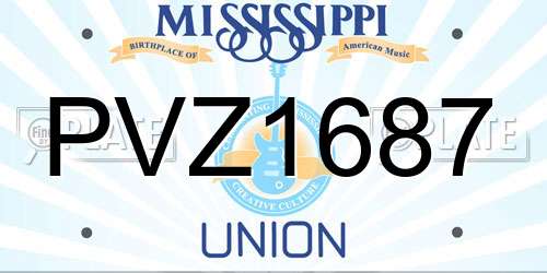 PVZ1687 Mississippi License Plate