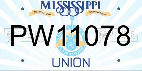 PW11078 Mississippi License Plate