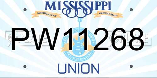 PW11268 Mississippi License Plate