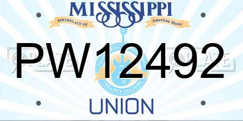PW12492 Mississippi License Plate