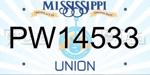 PW14533 Mississippi License Plate