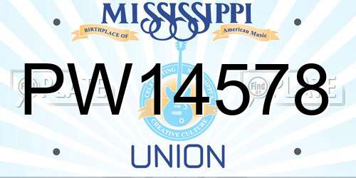 PW14578 Mississippi License Plate