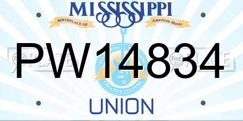 PW14834 Mississippi License Plate