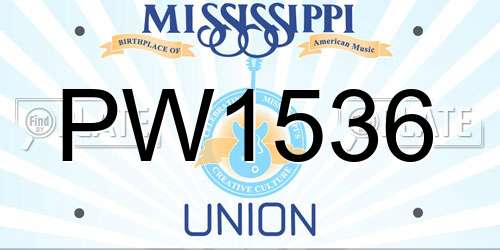 PW1536 Mississippi License Plate