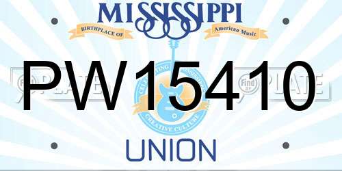 PW15410 Mississippi License Plate