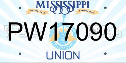PW17090 Mississippi License Plate
