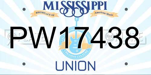 PW17438 Mississippi License Plate