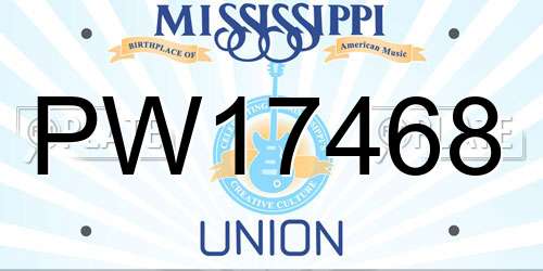 PW17468 Mississippi License Plate