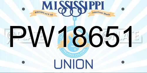 PW18651 Mississippi License Plate