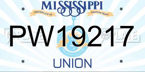 PW19217 Mississippi License Plate