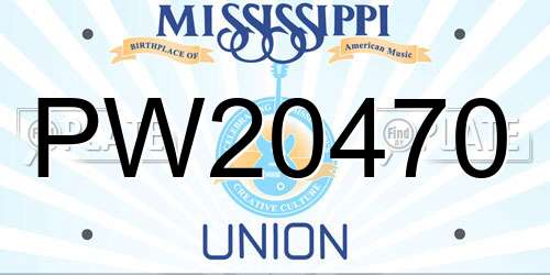 PW20470 Mississippi License Plate