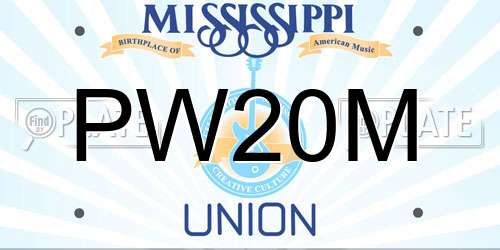 PW20M Mississippi License Plate