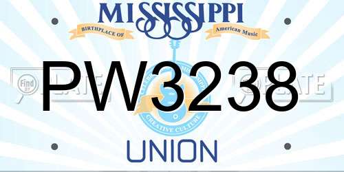 PW3238 Mississippi License Plate