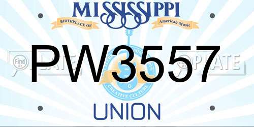 PW3557 Mississippi License Plate