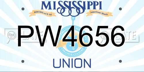 PW4656 Mississippi License Plate
