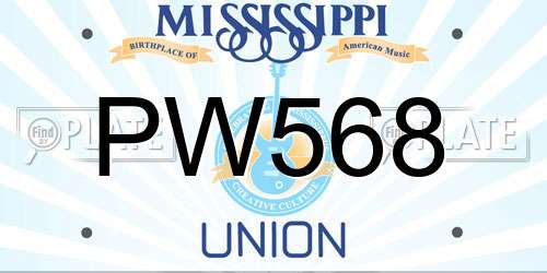 PW568 Mississippi License Plate