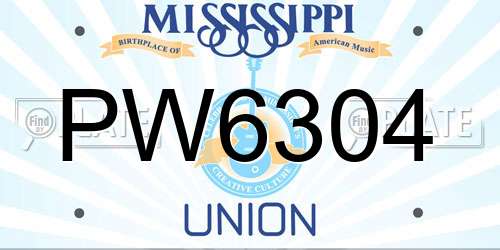 PW6304 Mississippi License Plate