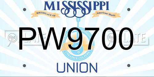 PW9700 Mississippi License Plate
