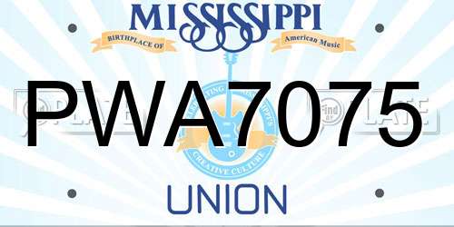PWA7075 Mississippi License Plate