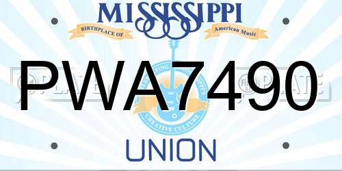 PWA7490 Mississippi License Plate