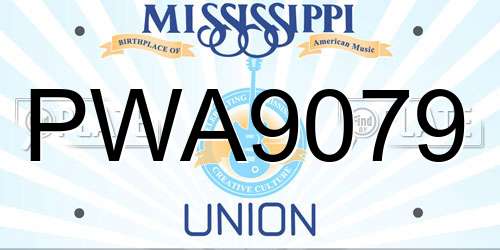 PWA9079 Mississippi License Plate