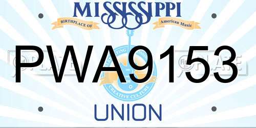 PWA9153 Mississippi License Plate