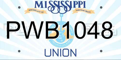 PWB1048 Mississippi License Plate