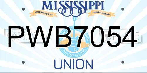 PWB7054 Mississippi License Plate