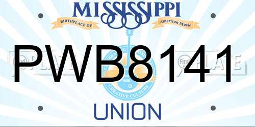 PWB8141 Mississippi License Plate