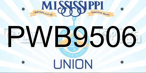 PWB9506 Mississippi License Plate