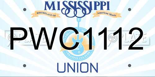 PWC1112 Mississippi License Plate