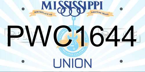 PWC1644 Mississippi License Plate
