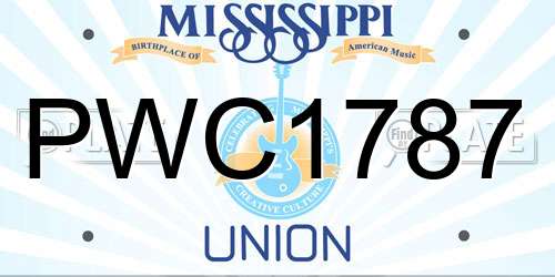 PWC1787 Mississippi License Plate