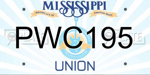 PWC195 Mississippi License Plate