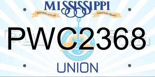 PWC2368 Mississippi License Plate