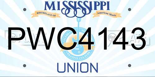 PWC4143 Mississippi License Plate