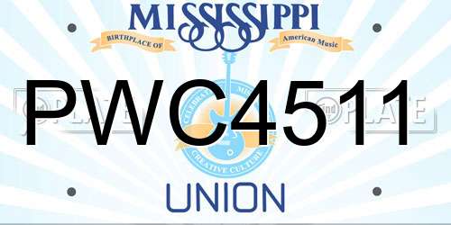 PWC4511 Mississippi License Plate