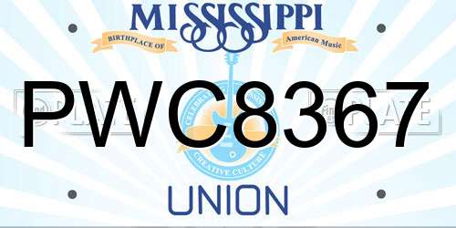 PWC8367 Mississippi License Plate