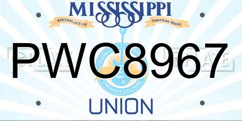 PWC8967 Mississippi License Plate