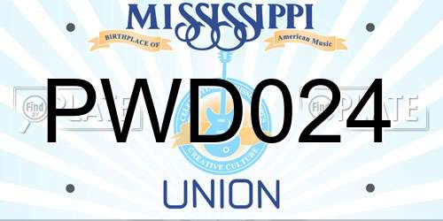 PWD024 Mississippi License Plate