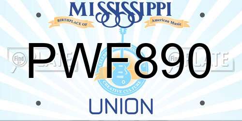 PWF890 Mississippi License Plate