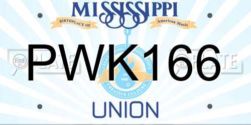 PWK166 Mississippi License Plate