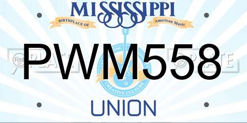 PWM558 Mississippi License Plate
