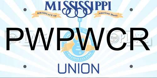 PWPWCR Mississippi License Plate