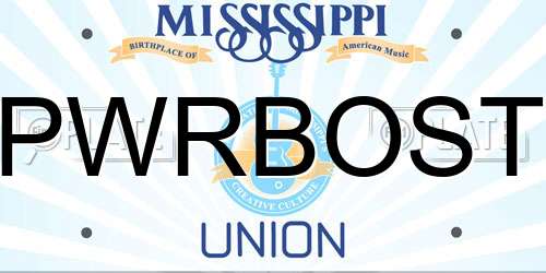 PWRBOST Mississippi License Plate