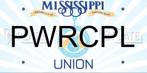 PWRCPL Mississippi License Plate