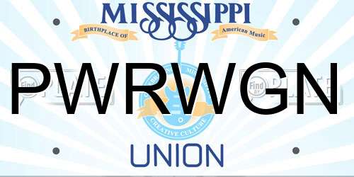 PWRWGN Mississippi License Plate